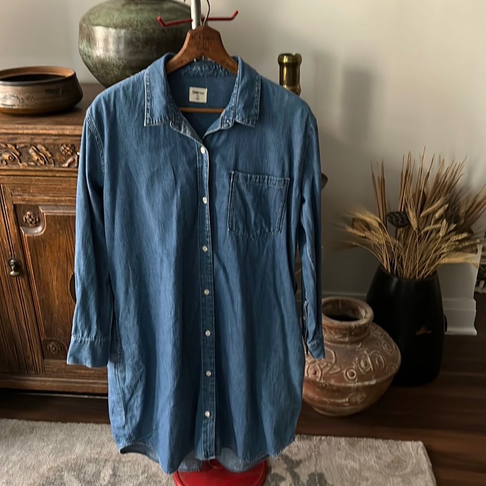 GAP Long Sleeve Denim Shirt Dress
